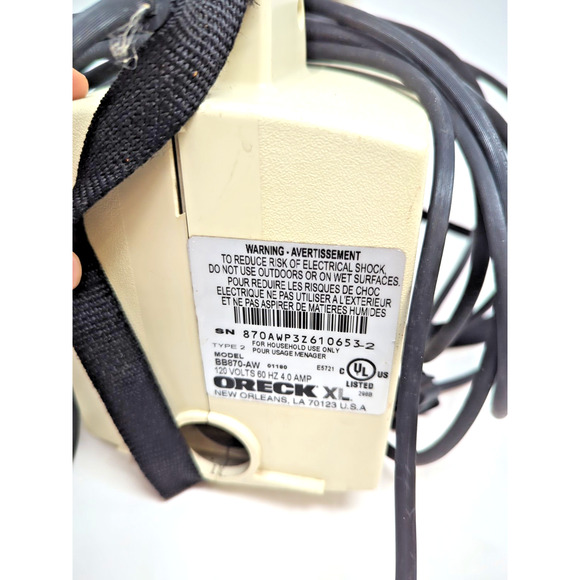 ORECK XL TYPE 3 MODEL BB870-AW PK-IN, CANISTER VACUUM CLEANING TESTED WORKS - Picture 4 of 5